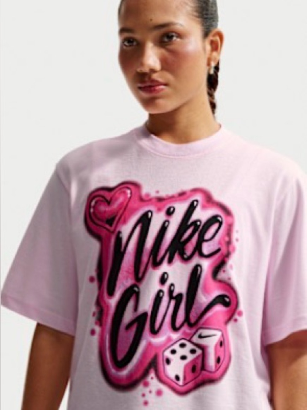 Nike Pink 'Nike Girl' Airbrush Graphic Tee - Picture 2 of 2